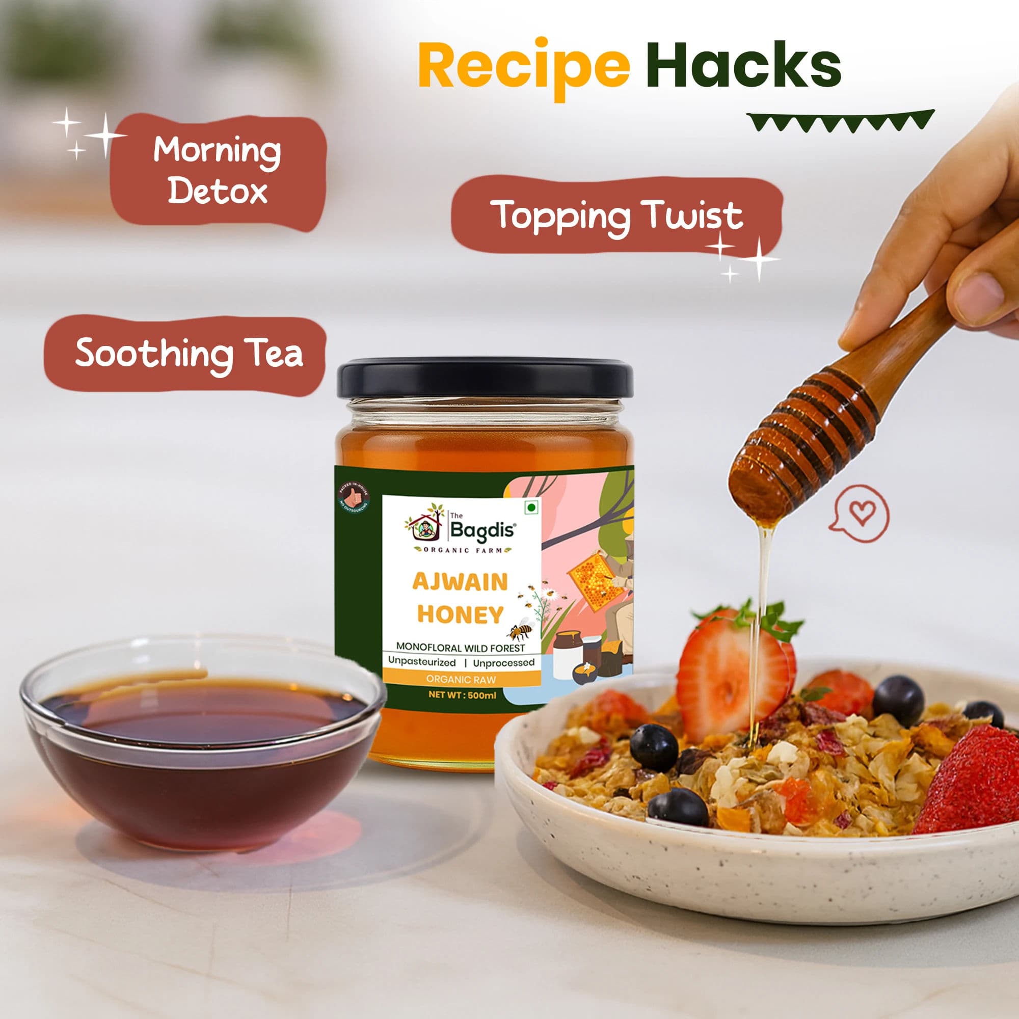 Organic Wild Forest Ajwain Honey Monofloral Unprocessed