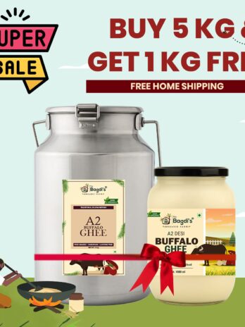 Buy A2 Buffalo Ghee 5kg + 1kg Free | 25% Extra Discount Combo