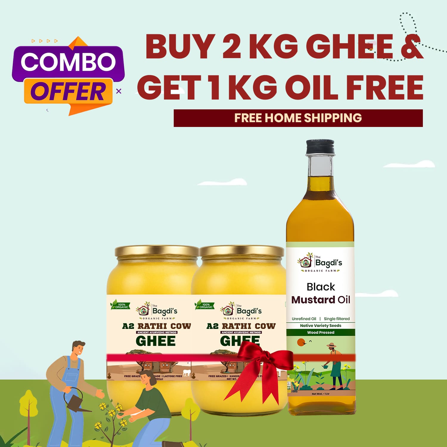 2L Rathi ghee + 1L Black Mustard The Bagdis Combo Listing