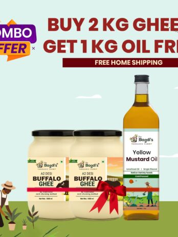 Buy 2L Buffalo Ghee + 1L Yellow Mustard Oil Free | 13% Extra Discount Combo